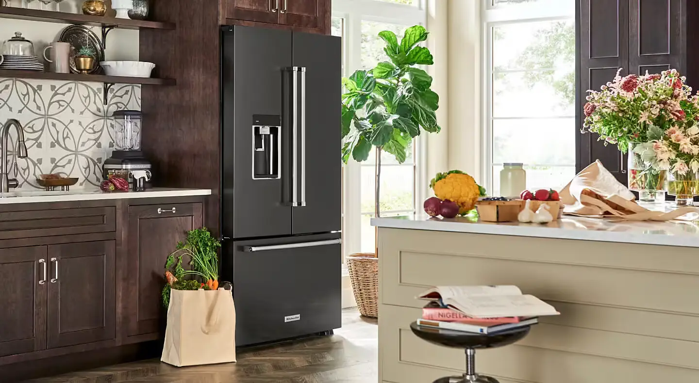 refrigerator diagnostic in a kitchen